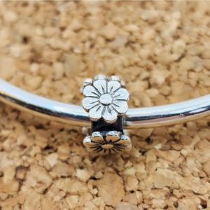 3/$30 🖤FLOWERS SPACER 925 STERLING SILVER CHARM FOR PANDORA BRACELETS